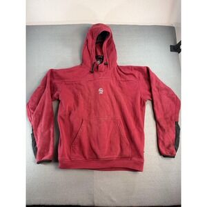 Loki Gear Hoodie Mens Large Red Fleece Pullover Kangaroo Pocket Mitts Logo Y2k